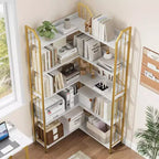 Étagère d'angle à 5 niveaux, étagère en forme de L de 72 po, organisateur de rangement, étagère moderne pour chambre à coucher, salon et bureau à domicile