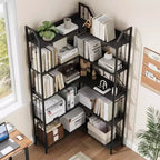 Étagère d'angle à 5 niveaux, étagère en forme de L de 72 po, organisateur de rangement, étagère moderne pour chambre à coucher, salon et bureau à domicile