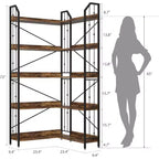 Étagère d'angle à 5 niveaux, étagère en forme de L de 72 po, organisateur de rangement, étagère moderne pour chambre à coucher, salon et bureau à domicile