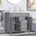 36 Bathroom Vanity with Sink Combo, Bathroom Storage Vanity with 2 Drawers & 2 Soft-Closing Doors, Wooden Bathroom Cabinet with Single Sink