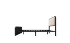TUYOHW Cadre de Lit Plateforme Queen Size avec Tête de Lit et Pied de Lit Courbes Rembourrés, Cadre de Lit en Métal Robuste avec Rangement Sous le Lit