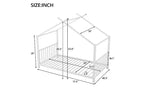 Cadre de lit double moderne TUYOHW, cadre de lit plateforme en métal en forme de maison, lit Montessori pour enfants avec tête de lit, aucun sommier tapissier requis pour lit de tout-petit