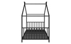 Cadre de lit double moderne TUYOHW, cadre de lit plateforme en métal en forme de maison, lit Montessori pour enfants avec tête de lit, aucun sommier tapissier requis pour lit de tout-petit