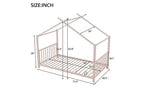 Cadre de lit double moderne TUYOHW, cadre de lit plateforme en métal en forme de maison, lit Montessori pour enfants avec tête de lit, aucun sommier tapissier requis pour lit de tout-petit