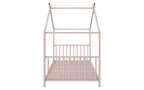 Cadre de lit double moderne TUYOHW, cadre de lit plateforme en métal en forme de maison, lit Montessori pour enfants avec tête de lit, aucun sommier tapissier requis pour lit de tout-petit