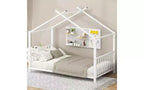 Cadre de lit double moderne TUYOHW, cadre de lit plateforme en métal en forme de maison, lit Montessori pour enfants avec tête de lit, aucun sommier tapissier requis pour lit de tout-petit