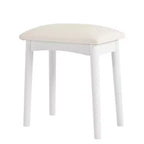 Coiffeuse d'angle Whisen, Ensemble de coiffeuse moderne, Table de maquillage avec miroir, tabouret et grand rangement - Blanc