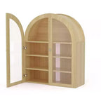Armoire murale de salle de bain arquée, armoire de rangement pour médicaments en bois de style ferme, à fixer au mur, avec portes en acrylique et étagères réglables pour cuisine, buanderie