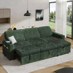 Canapé convertible modulaire Dyonery avec lit escamotable, convertible avec méridienne de rangement et poche latérale, pour salon ou appartement