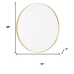 Miroir de salle de bain HomeRoots 30 avec cadre rond en métal doré