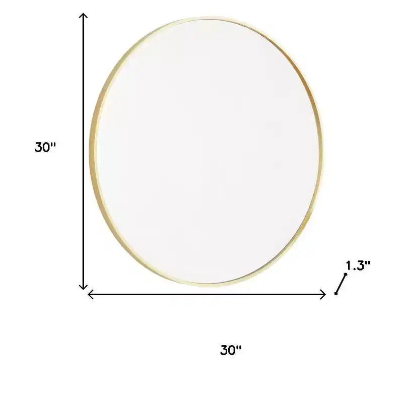 Miroir de salle de bain HomeRoots 30 avec cadre rond en métal doré