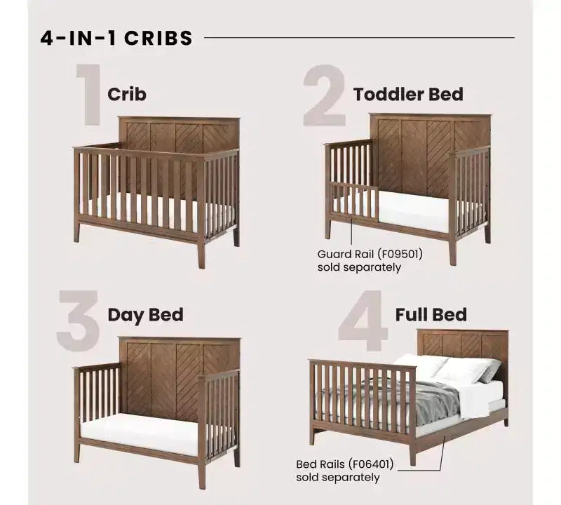 Ensemble de chambre de bébé 3 pièces Atwood de Child Craft, incluant un lit convertible 4-en-1, une commode et un chiffonnier