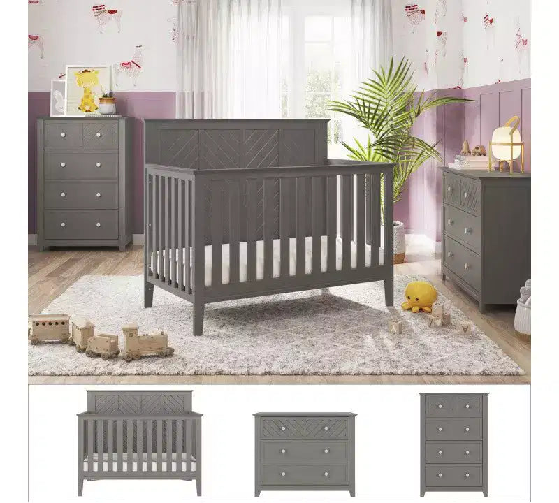 Ensemble de chambre de bébé 3 pièces Atwood de Child Craft, incluant un lit convertible 4-en-1, une commode et un chiffonnier