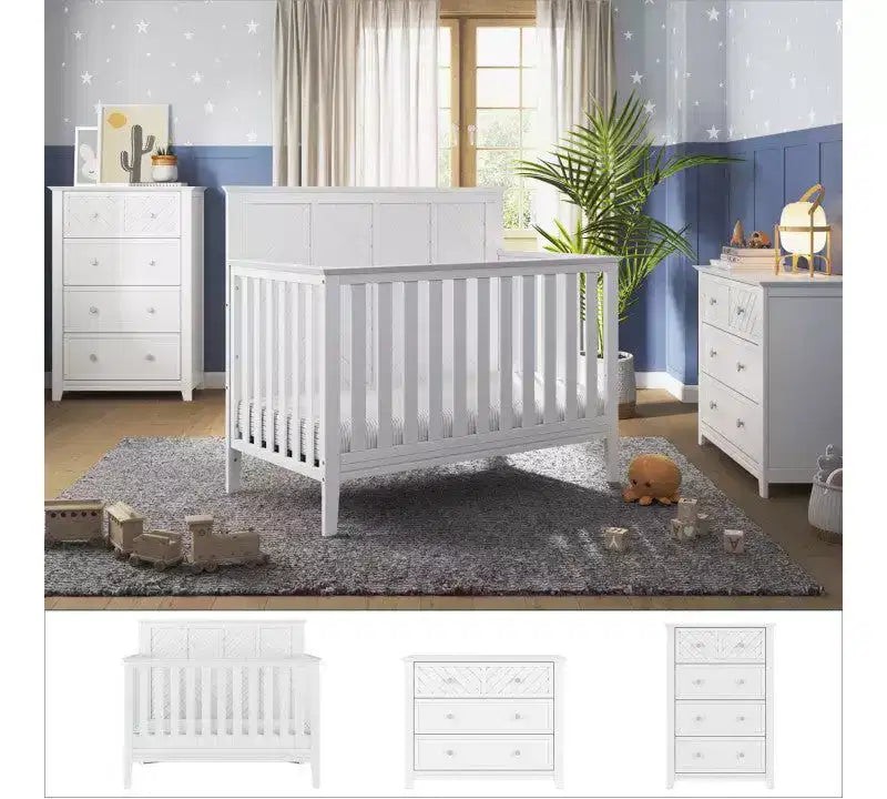 Ensemble de chambre de bébé 3 pièces Atwood de Child Craft, incluant un lit convertible 4-en-1, une commode et un chiffonnier