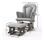 Ensemble fauteuil à bascule et pouf Child Craft Cozy Glider, coussin rembourré avec poches de rangement pratiques, base et cadre en bois massif