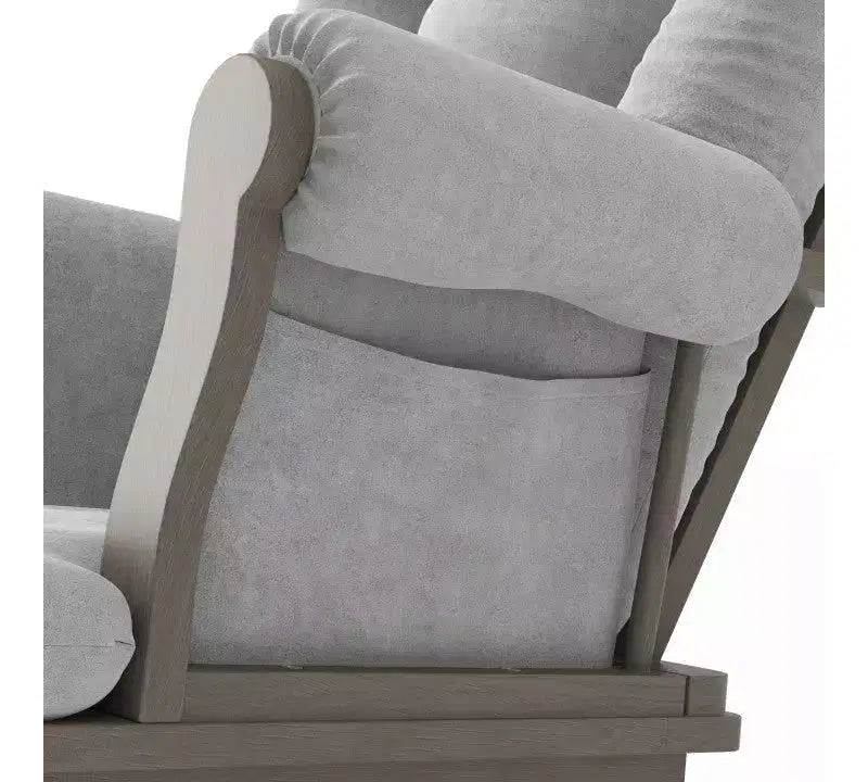 Ensemble fauteuil à bascule et pouf Child Craft Cozy Glider, coussin rembourré avec poches de rangement pratiques, base et cadre en bois massif