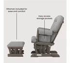 Ensemble fauteuil à bascule et pouf Child Craft Cozy Glider, coussin rembourré avec poches de rangement pratiques, base et cadre en bois massif