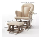 Ensemble fauteuil à bascule et pouf Child Craft Cozy Glider, coussin rembourré avec poches de rangement pratiques, base et cadre en bois massif