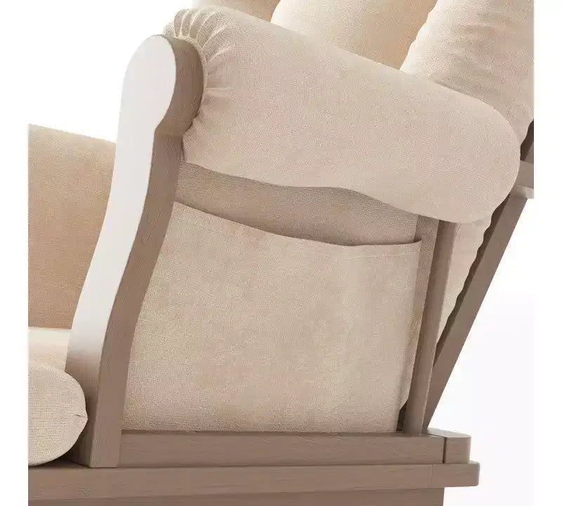 Ensemble fauteuil à bascule et pouf Child Craft Cozy Glider, coussin rembourré avec poches de rangement pratiques, base et cadre en bois massif