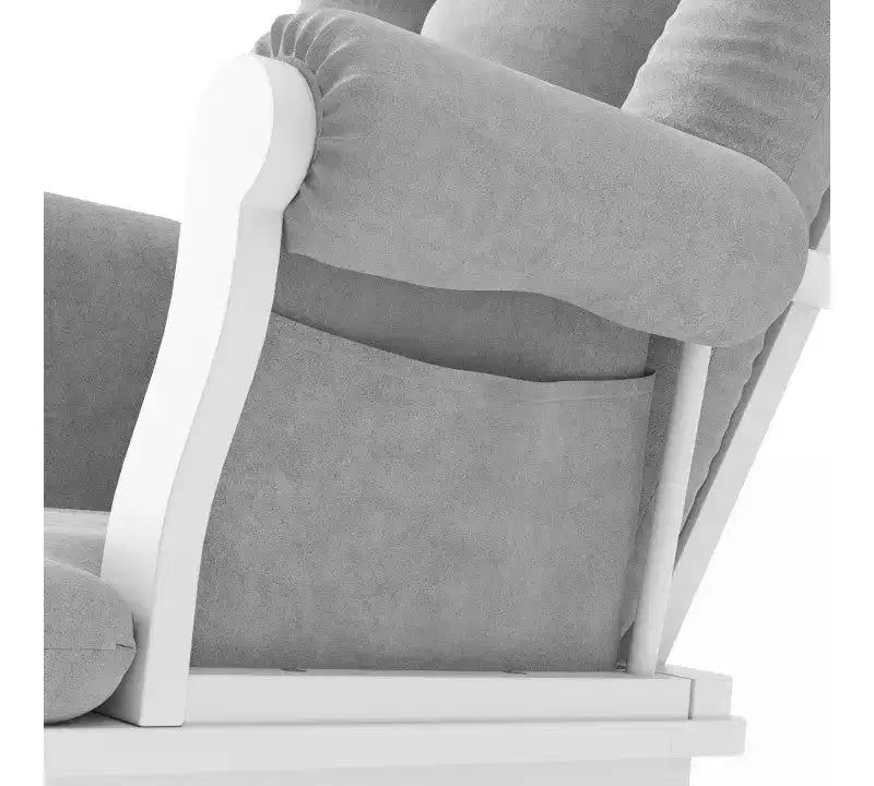 Ensemble fauteuil à bascule et pouf Child Craft Cozy Glider, coussin rembourré avec poches de rangement pratiques, base et cadre en bois massif