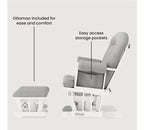 Ensemble fauteuil à bascule et pouf Child Craft Cozy Glider, coussin rembourré avec poches de rangement pratiques, base et cadre en bois massif