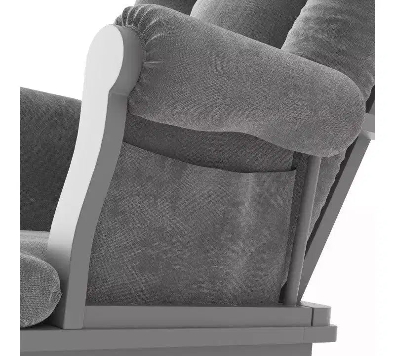Ensemble fauteuil à bascule et pouf Child Craft Cozy Glider, coussin rembourré avec poches de rangement pratiques, base et cadre en bois massif