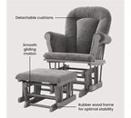 Ensemble fauteuil à bascule et pouf Child Craft Cozy Glider, coussin rembourré avec poches de rangement pratiques, base et cadre en bois massif