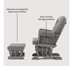 Ensemble fauteuil à bascule et pouf Child Craft Cozy Glider, coussin rembourré avec poches de rangement pratiques, base et cadre en bois massif