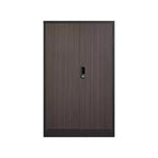 VIYET 27.5Metal Folding Storage Cabinet, Filing Cabinet w/ Locking Doors & Adjustable Shelf, Black