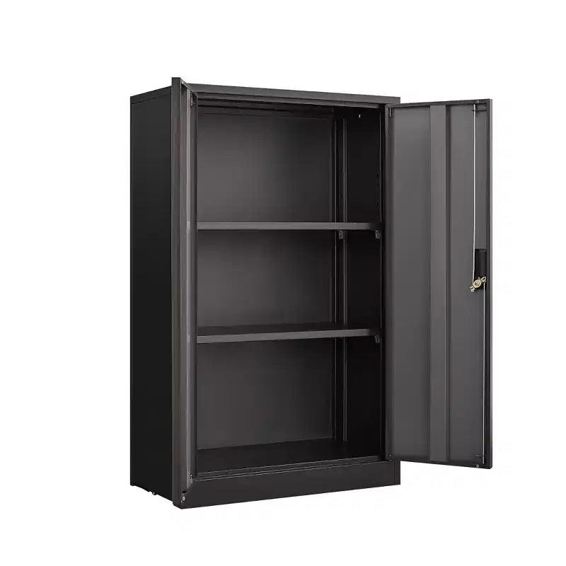 VIYET 27.5Armoire de Rangement Pliante en Métal, Classeur avec Portes Verrouillables et Étagère Réglable, Noir