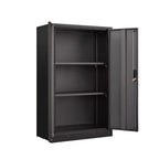 VIYET 27.5Armoire de Rangement Pliante en Métal, Classeur avec Portes Verrouillables et Étagère Réglable, Noir