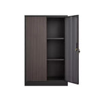 VIYET 27.5Armoire de Rangement Pliante en Métal, Classeur avec Portes Verrouillables et Étagère Réglable, Noir
