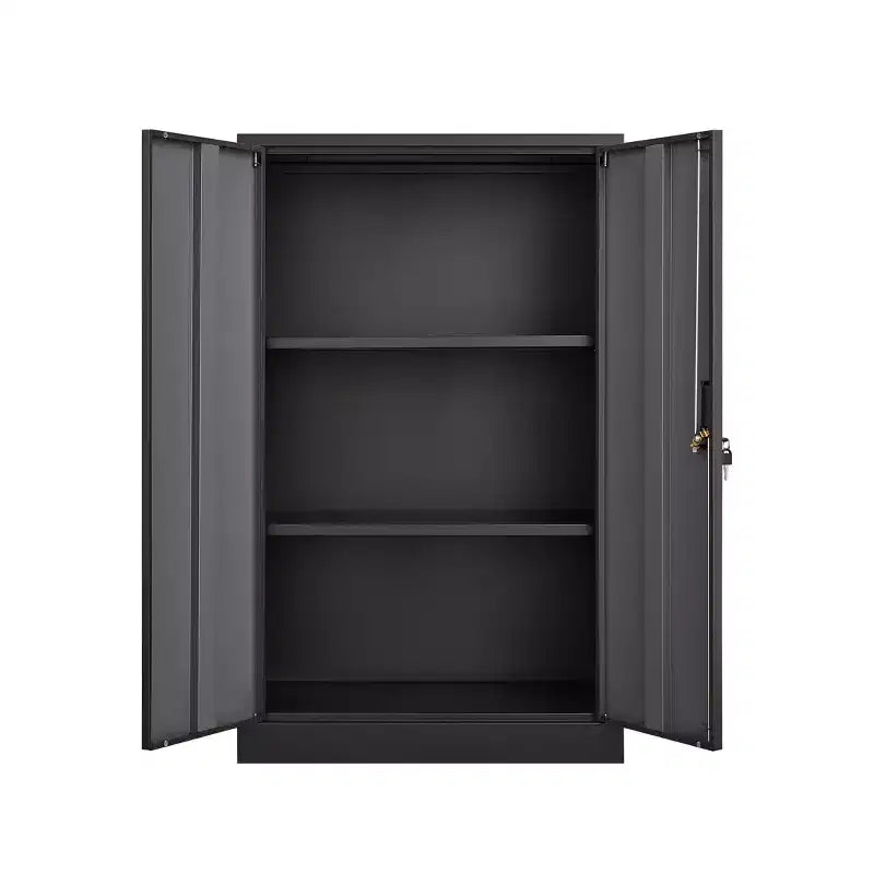 VIYET 27.5Armoire de Rangement Pliante en Métal, Classeur avec Portes Verrouillables et Étagère Réglable, Noir