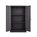 VIYET 27.5Armoire de Rangement Pliante en Métal, Classeur avec Portes Verrouillables et Étagère Réglable, Noir