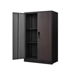VIYET 27.5Armoire de Rangement Pliante en Métal, Classeur avec Portes Verrouillables et Étagère Réglable, Noir