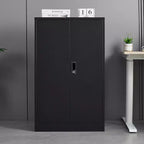 VIYET 27.5Armoire de Rangement Pliante en Métal, Classeur avec Portes Verrouillables et Étagère Réglable, Noir