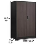 VIYET 27.5Armoire de Rangement Pliante en Métal, Classeur avec Portes Verrouillables et Étagère Réglable, Noir