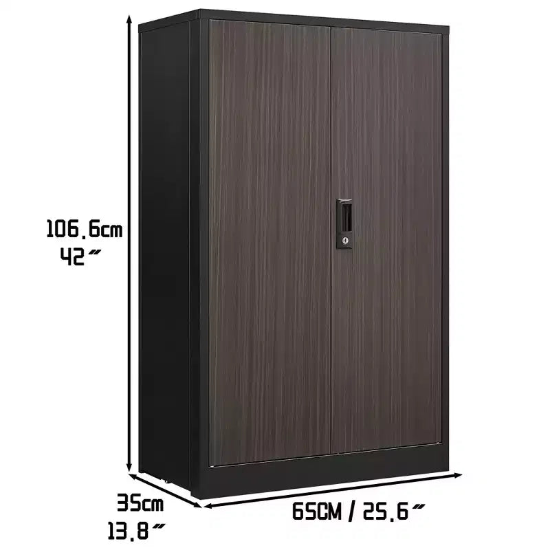 VIYET 27.5Armoire de Rangement Pliante en Métal, Classeur avec Portes Verrouillables et Étagère Réglable, Noir