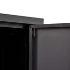 VIYET 27.5Armoire de Rangement Pliante en Métal, Classeur avec Portes Verrouillables et Étagère Réglable, Noir