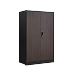 VIYET 27.5Armoire de Rangement Pliante en Métal, Classeur avec Portes Verrouillables et Étagère Réglable, Noir