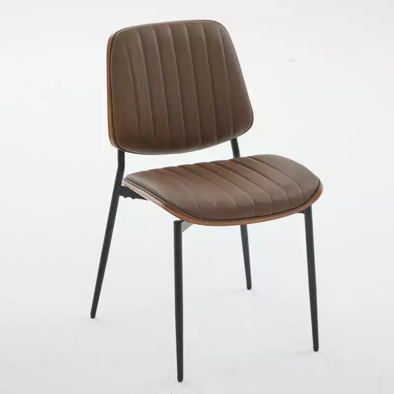 Lot de 2 chaises de cuisine TUYOHW en cuir synthétique avec pieds coniques en métal, chaises de salle à manger ergonomiques avec dossier incurvé, espacement des pieds plus large et plus profond
