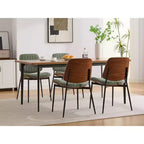 Lot de 2 chaises de cuisine TUYOHW en cuir synthétique avec pieds coniques en métal, chaises de salle à manger ergonomiques avec dossier incurvé, espacement des pieds plus large et plus profond