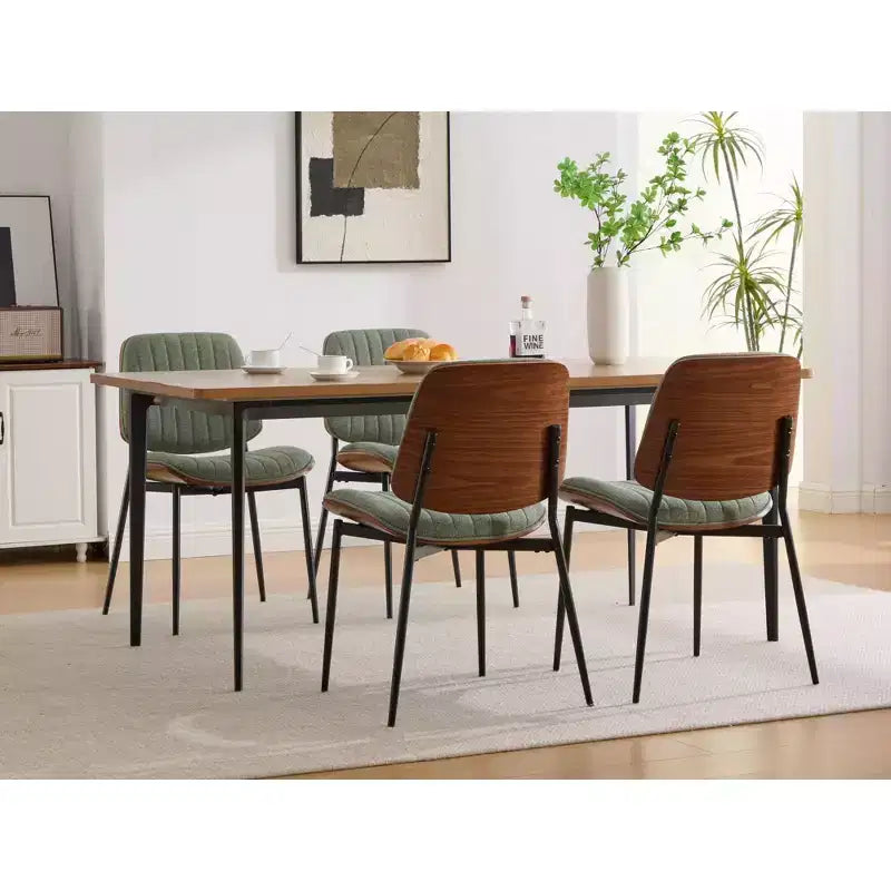Lot de 2 chaises de cuisine TUYOHW en cuir synthétique avec pieds coniques en métal, chaises de salle à manger ergonomiques avec dossier incurvé, espacement des pieds plus large et plus profond