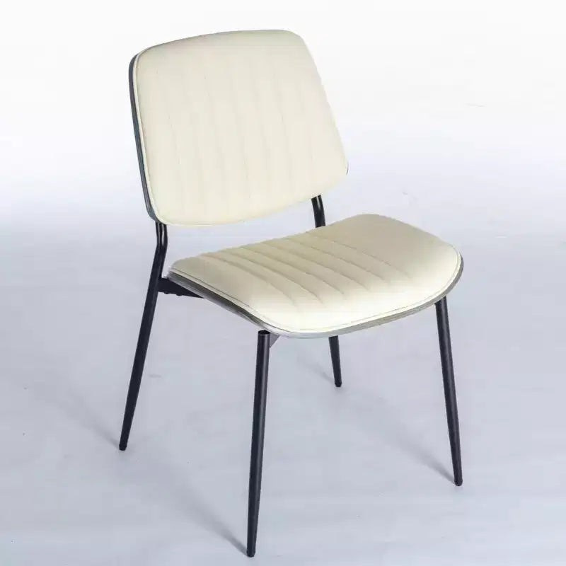 Lot de 2 chaises de cuisine TUYOHW en cuir synthétique avec pieds coniques en métal, chaises de salle à manger ergonomiques avec dossier incurvé, espacement des pieds plus large et plus profond