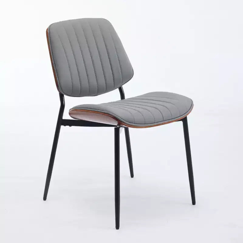 Lot de 2 chaises de cuisine TUYOHW en cuir synthétique avec pieds coniques en métal, chaises de salle à manger ergonomiques avec dossier incurvé, espacement des pieds plus large et plus profond