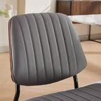 Lot de 2 chaises de cuisine TUYOHW en cuir synthétique avec pieds coniques en métal, chaises de salle à manger ergonomiques avec dossier incurvé, espacement des pieds plus large et plus profond