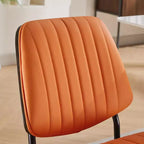 Lot de 2 chaises de cuisine TUYOHW en cuir synthétique avec pieds coniques en métal, chaises de salle à manger ergonomiques avec dossier incurvé, espacement des pieds plus large et plus profond