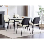 Lot de 2 chaises de cuisine TUYOHW en cuir synthétique avec pieds coniques en métal, chaises de salle à manger ergonomiques avec dossier incurvé, espacement des pieds plus large et plus profond