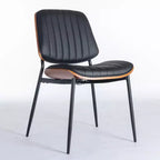 Lot de 2 chaises de cuisine TUYOHW en cuir synthétique avec pieds coniques en métal, chaises de salle à manger ergonomiques avec dossier incurvé, espacement des pieds plus large et plus profond