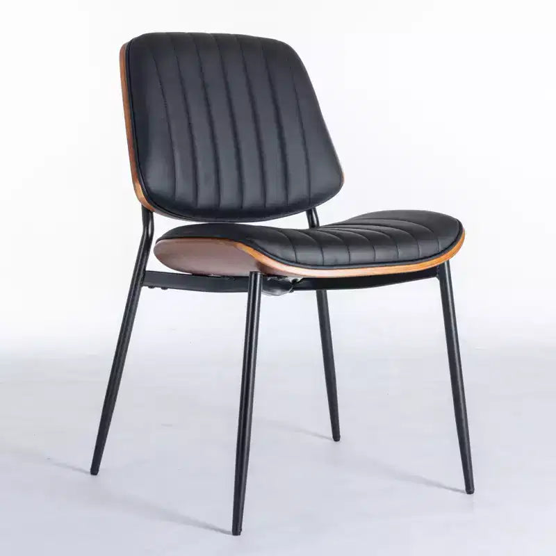 Lot de 2 chaises de cuisine TUYOHW en cuir synthétique avec pieds coniques en métal, chaises de salle à manger ergonomiques avec dossier incurvé, espacement des pieds plus large et plus profond